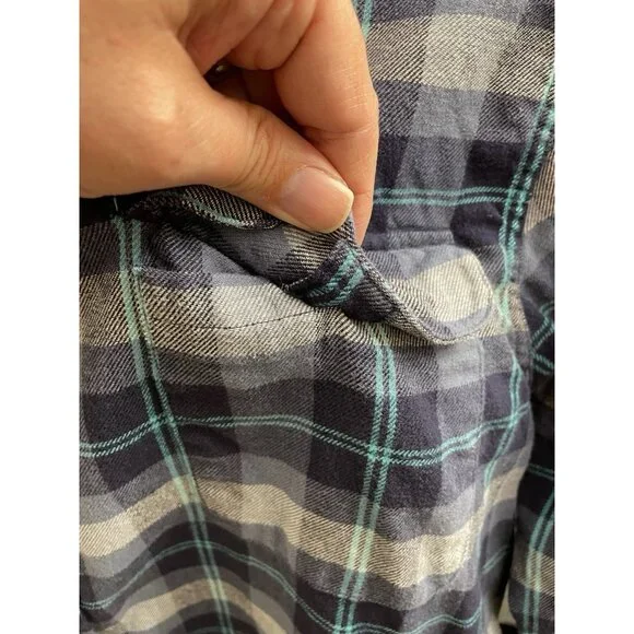 Normal Brand Shirt Mens Large Blue Gray Plaid Button Down Long Sleeve - Picture 5 of 12